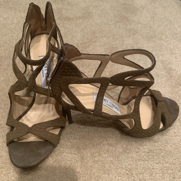 Dark grey Jimmy Choo lance sandals - Picture 2 of 5